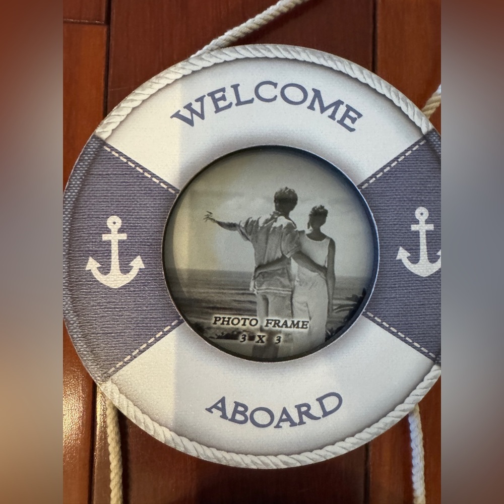 Nautical Welcome Aboard hanging picture frames  Wall Decor - Blue and White - Picture 2 of 4